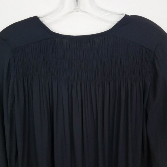 RO & DE Black Smocked High/Low Blouse Top S - Picture 9 of 13